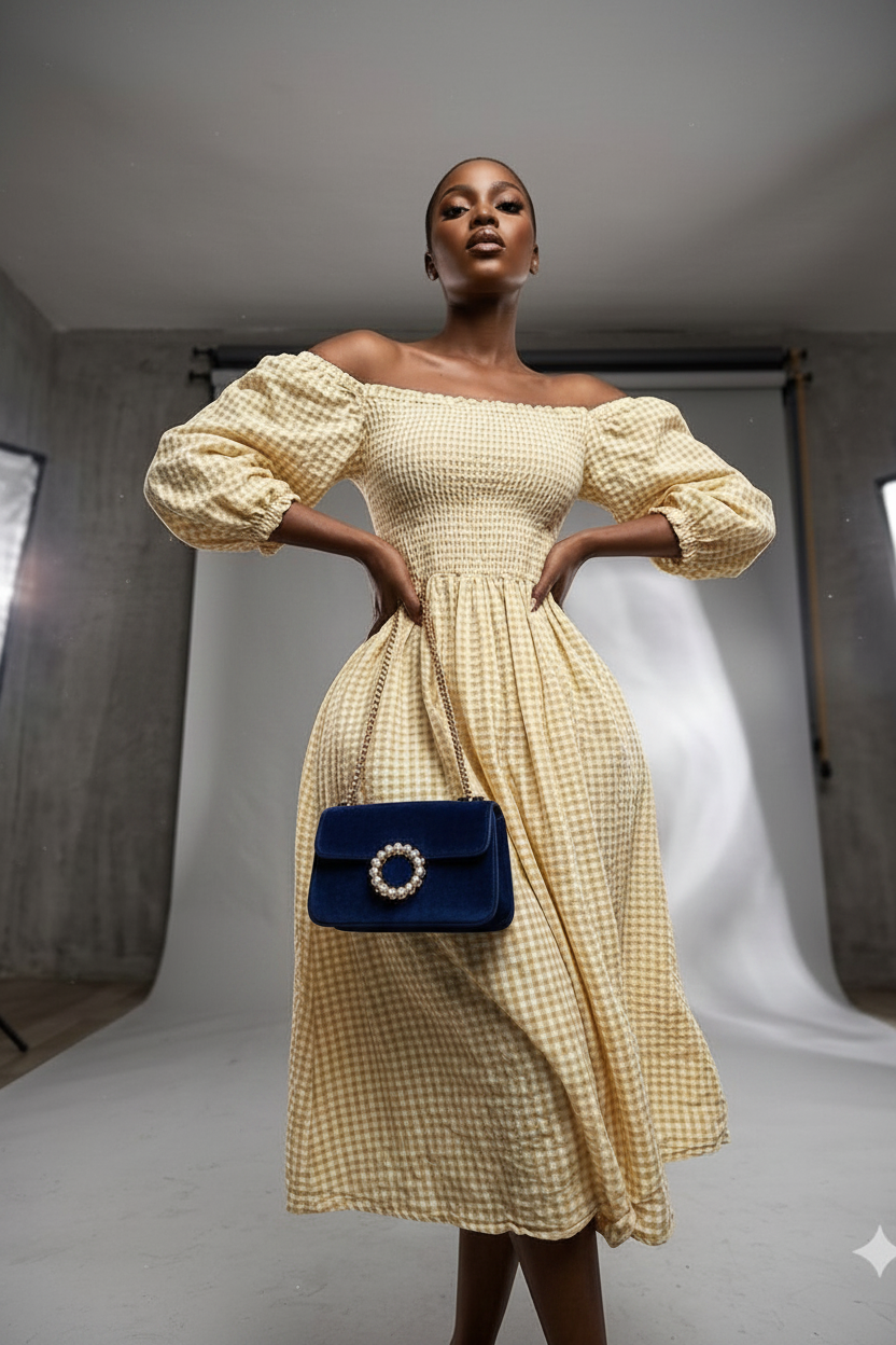 Buttercup Puff-Sleeve Midi Dress - variant